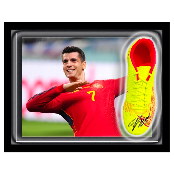 Signed Alvaro Morata Boot Framed Dome - Spain Euro 2024