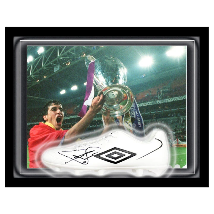 Signed Raul Boot Framed Dome - Champions League Winner 2002