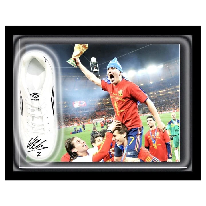 Signed David Villa Boot Framed Dome - Spain World Cup Winner 2010
