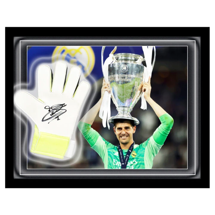 Signed Thibaut Courtois Glove Framed Dome - Champions League Winner 2024