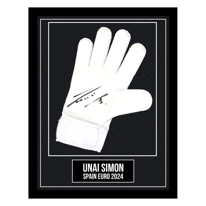 Signed Unai Simon Framed Glove - Spain Euro 2024