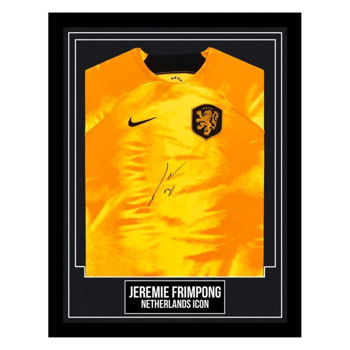 Jeremie Frimpong Signed Framed Shirt - Netherlands Icon