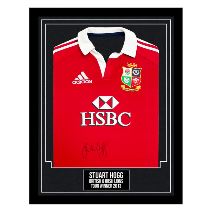 Signed Stuart Hogg Framed Shirt - British & Irish Lions Icon