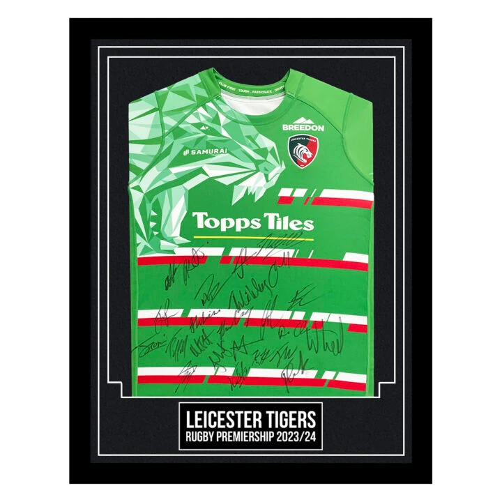 Leicester Tigers Signed Framed Shirt - Rugby Premiership 2023/24