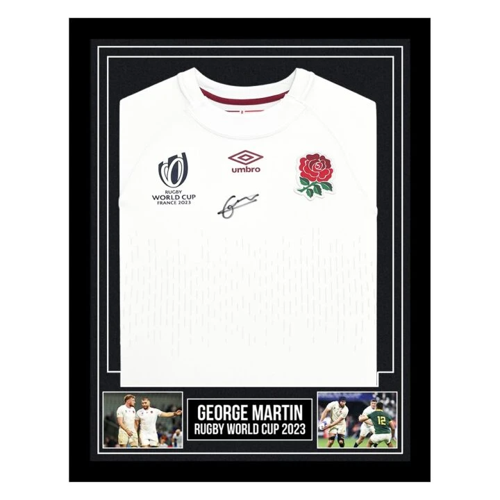 Signed George Martin Framed Shirt - Rugby World Cup 2023