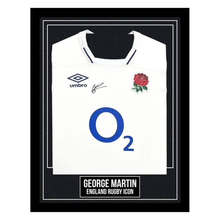 George Martin Signed Framed Shirt - England Rugby Icon