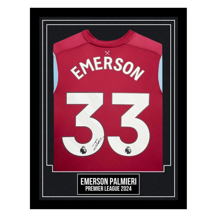 Emerson Palmieri Signed Framed Shirt - West Ham Premier League 2024