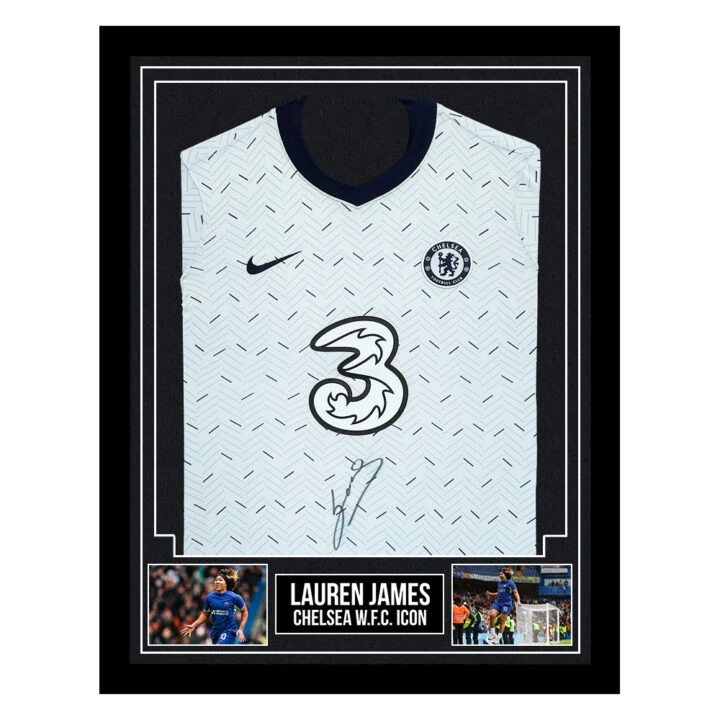 Signed Lauren James Framed Shirt - Chelsea W.F.C. Icon