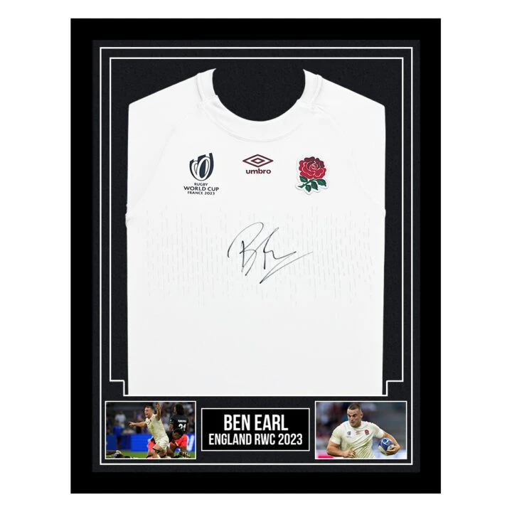 Framed Ben Earl Signed Shirt - England RWC 2023