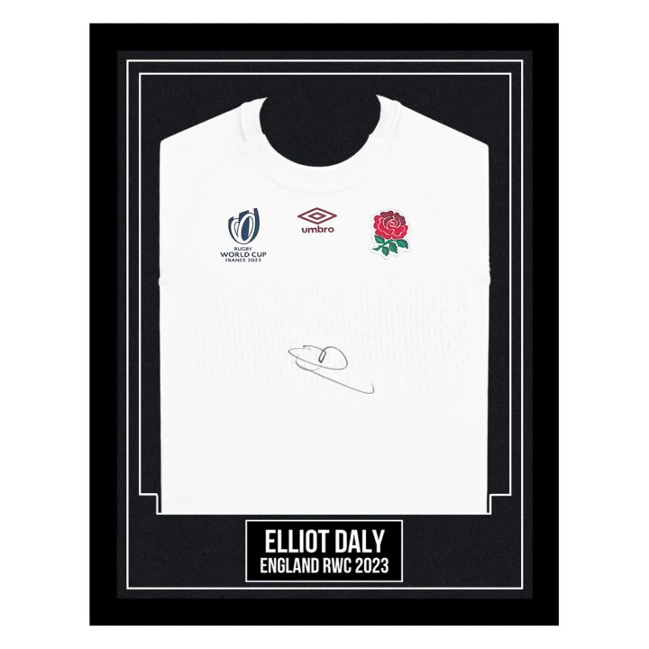 Elliot Daly Signed Framed Shirt - England RWC 2023