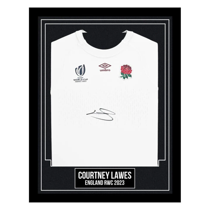 Courtney Lawes Signed Framed Shirt - England RWC 2023