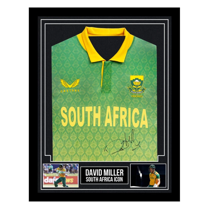 Signed David Miller Framed Shirt - South Africa Icon