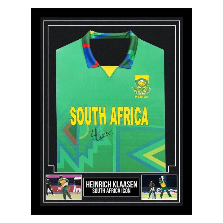 Signed Heinrich Klaasen Framed Shirt - South Africa Icon