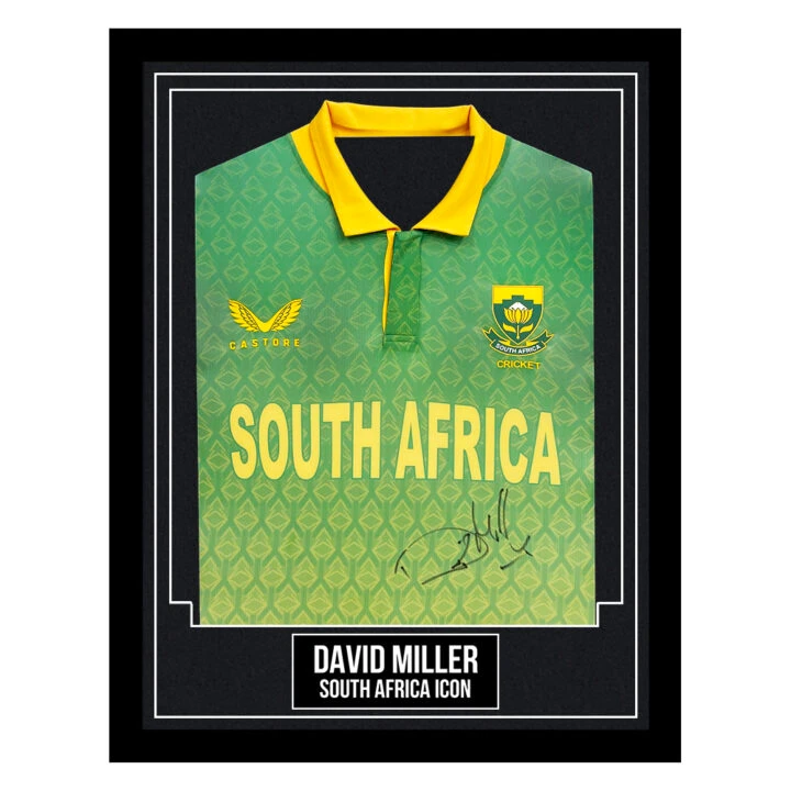 David Miller Signed Framed Shirt - South Africa Icon