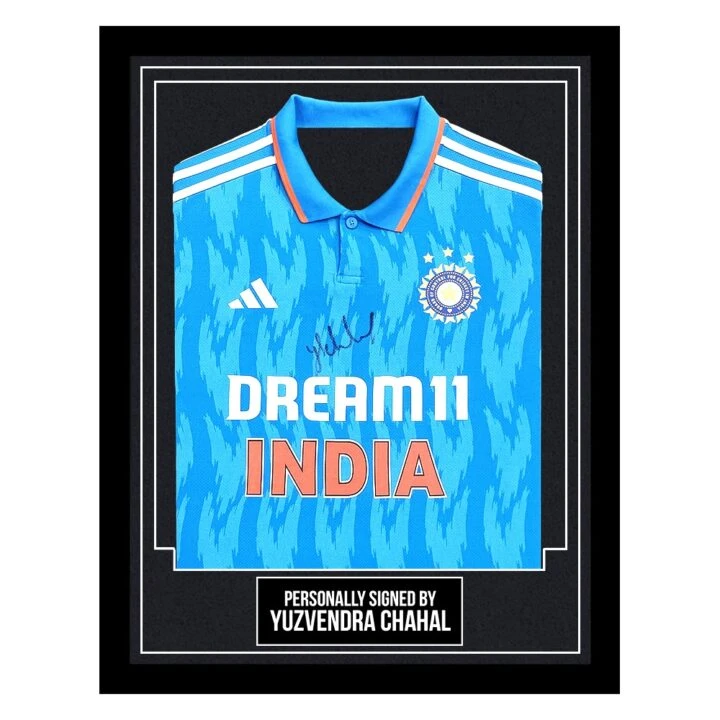 Yuzvendra Chahal Signed Framed Shirt - India Cricket Autograph