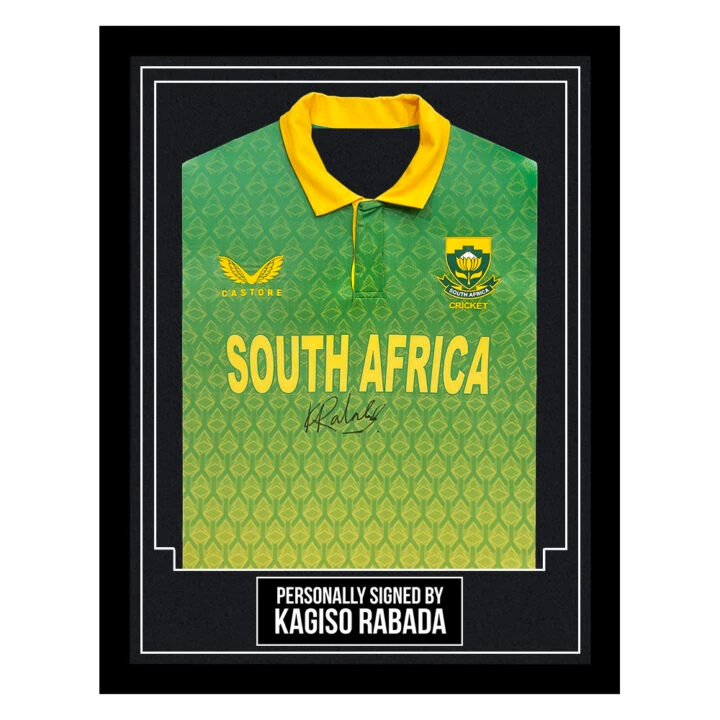 Signed Kagiso Rabada Framed Shirt - South Africa Autograph