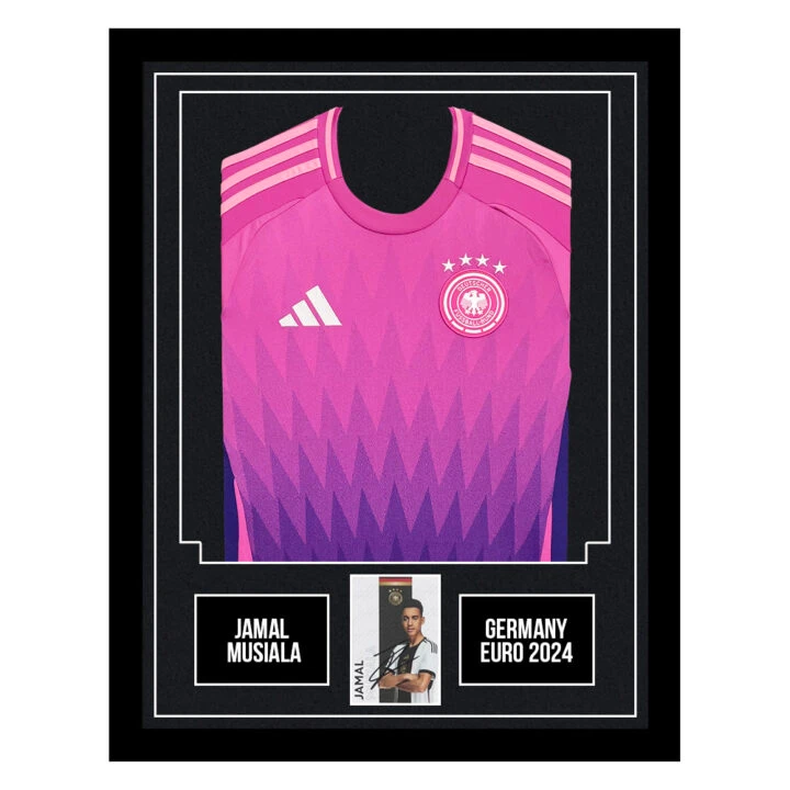 Jamal Musiala Signed Framed Display Away Shirt - Germany Euro 2024