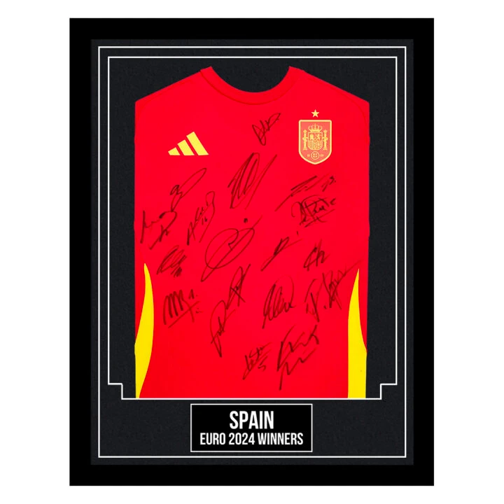 Spain Signed Framed Shirt - Euro 2024 Winners