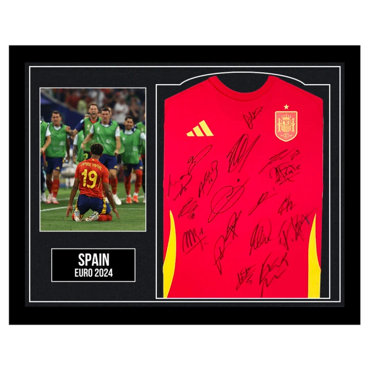 Framed Signed Spain Shirt - Euro 2024 Squad