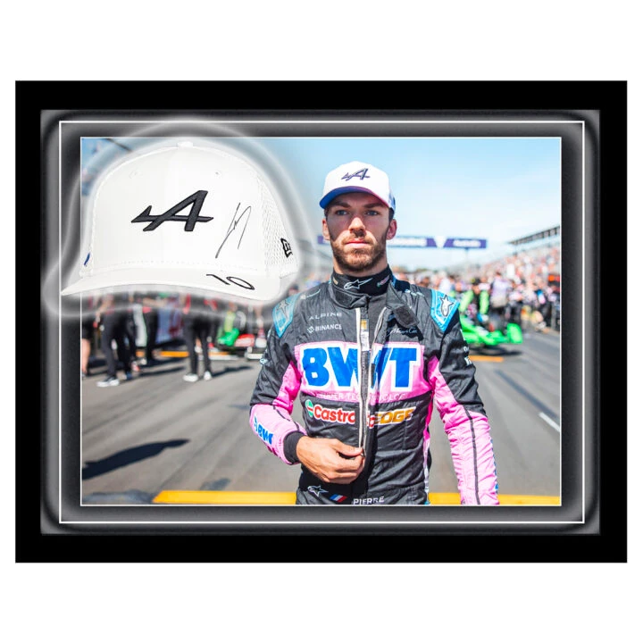 Signed Pierre Gasly Hat Framed Dome - Formula 1 Alpine 2024