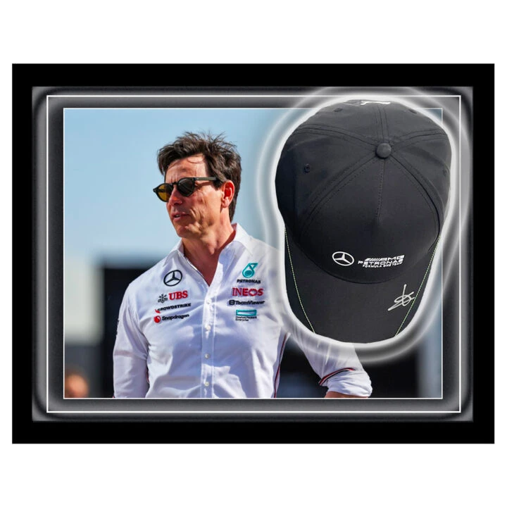 Signed Toto Wolff Hat Framed Dome - Constructor Championship Winner 2021