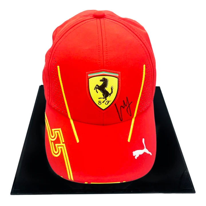 Signed Carlos Sainz Framed Hat - Formula One Ferrari 2024