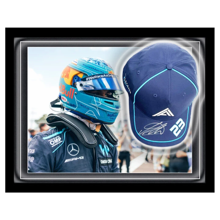 Signed Alex Albon Hat Framed Dome - F1 Williams Racing 2024