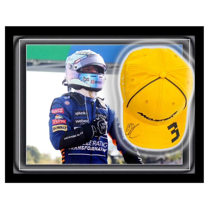 Signed Daniel Ricciardo Hat Framed Dome - Formula 1 McLaren Icon