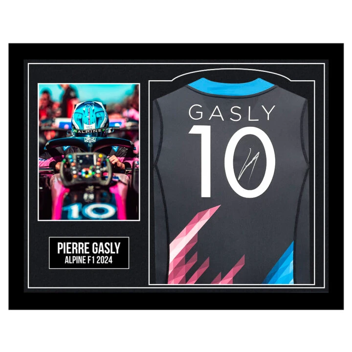 Framed Pierre Gasly Signed Shirt - Alpine F1 2024