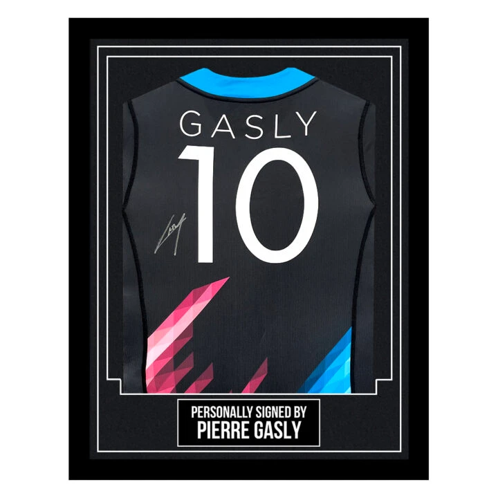 Pierre Gasly Signed Framed Shirt - F1 Alpine Autograph