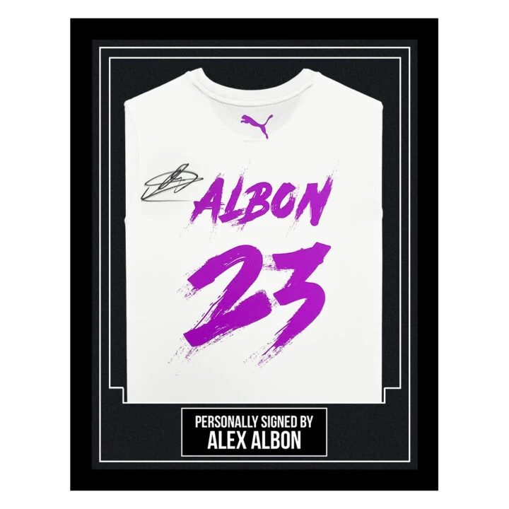 Alex Albon Signed Framed Shirt - Williams F1 Autograph