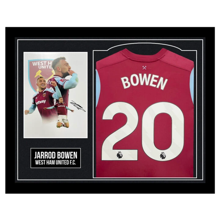 Jarrod Bowen Signed Framed Display Shirt - West Ham United F.C.