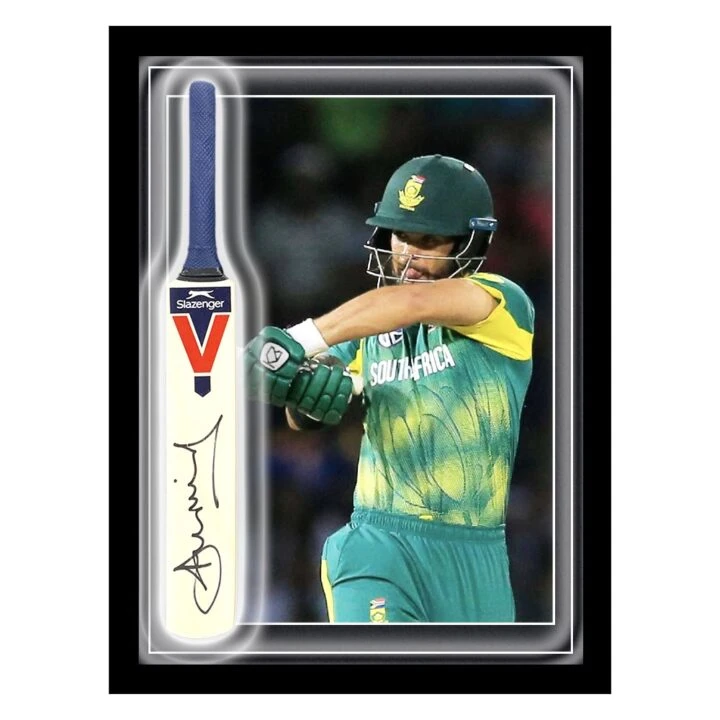 Signed JP Duminy Mini Bat Framed Dome - South Africa Icon