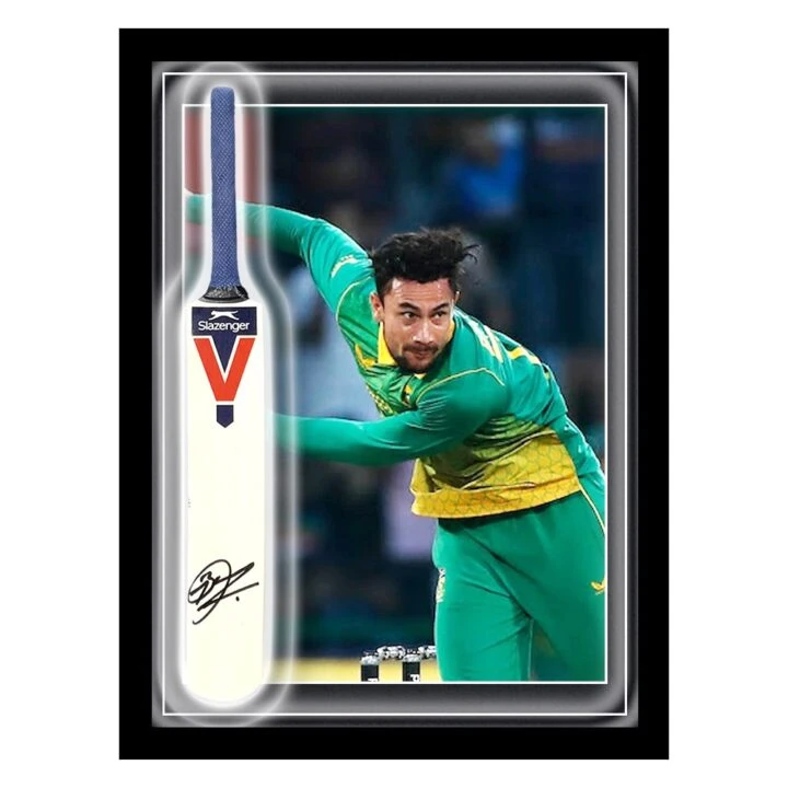 Signed Bjorn Fortuin Mini Bat Framed Dome - South Africa Icon