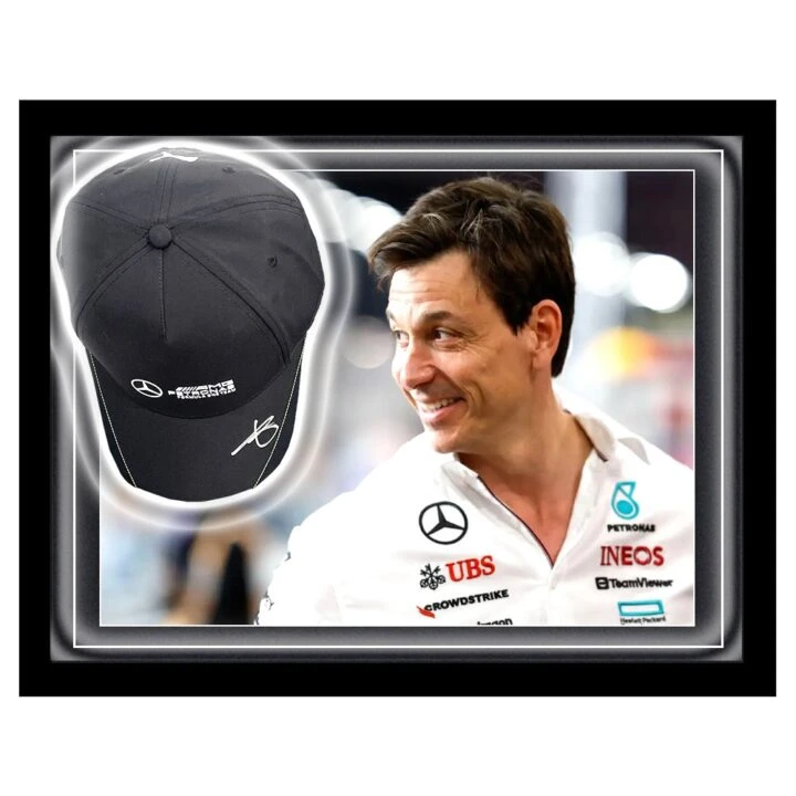 Signed Toto Wolff Hat Framed Dome - Formula 1 Mercedes 2024