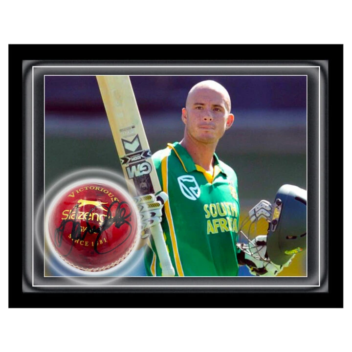 Signed Herschelle Gibbs Ball Framed Dome - South Africa Icon