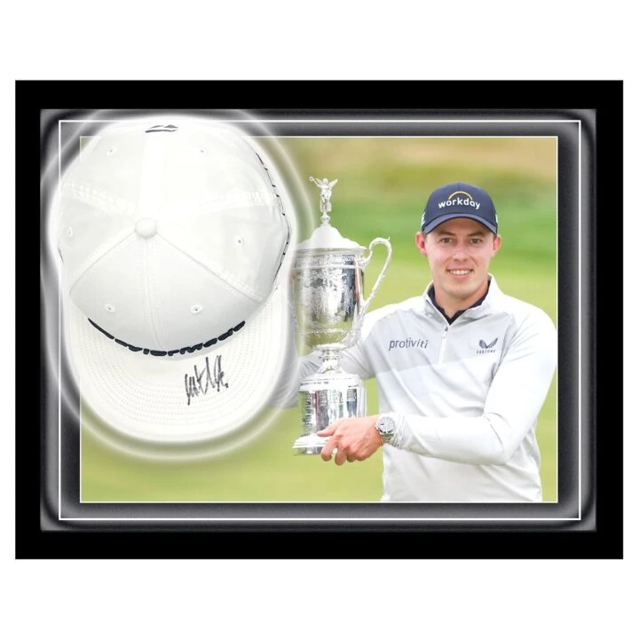 Signed Matt Fitzpatrick Hat Framed Dome - U.S. Open Champion 2022