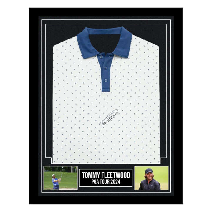 Signed Tommy Fleetwood Framed Shirt - PGA Tour 2024