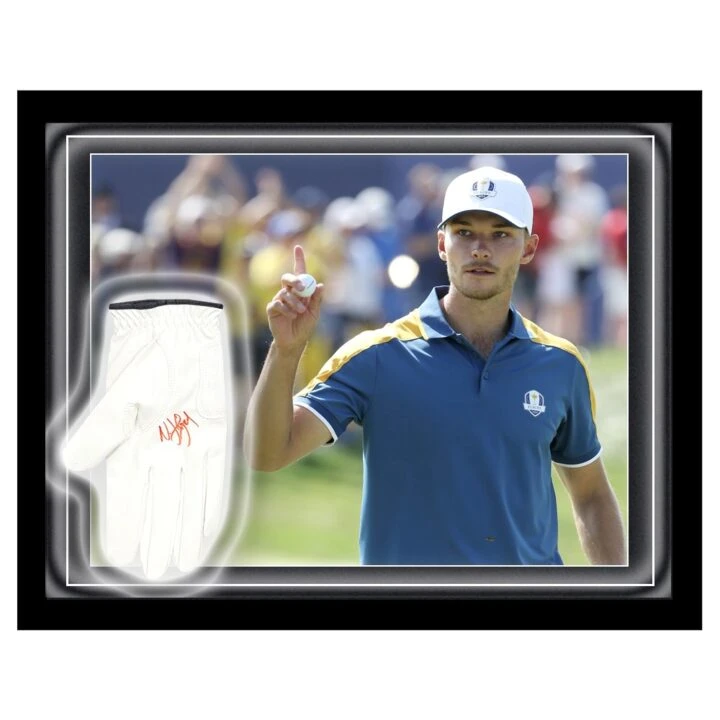 Signed Nicolai Hojgaard Glove Framed Dome - Ryder Cup Winner 2023