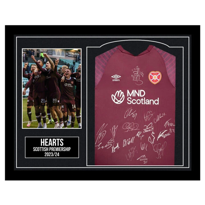 Framed Hearts Signed Shirt - Scottish Premiership 2023/24