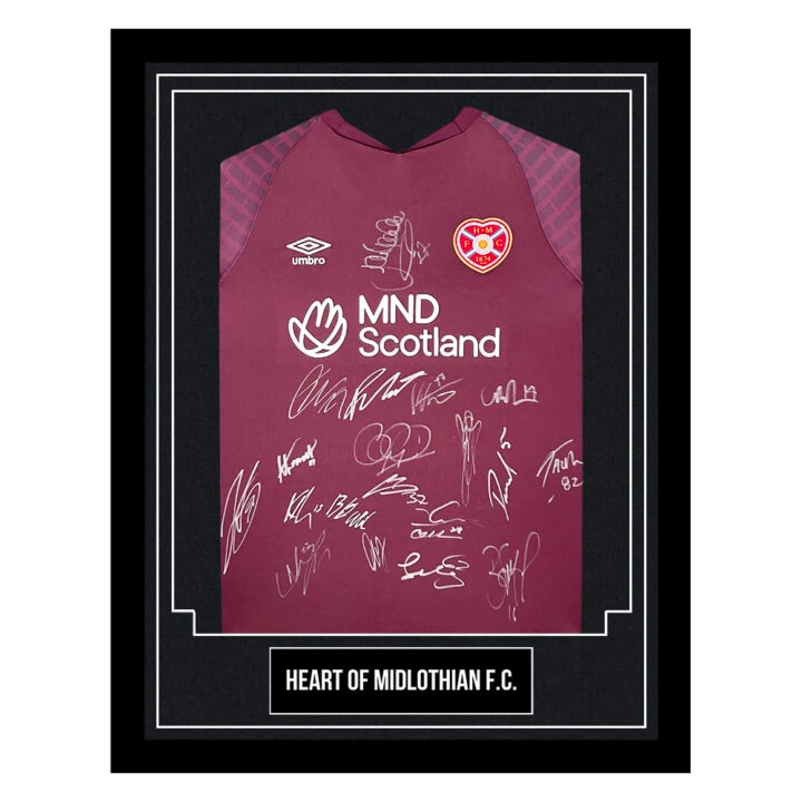 Heart of Midlothian F.C. Signed Framed Shirt - Scottish Premiership 2024