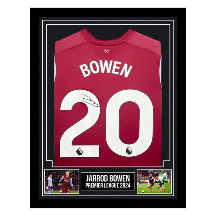 Signed Jarrod Bowen Framed Shirt - Premier League 2024