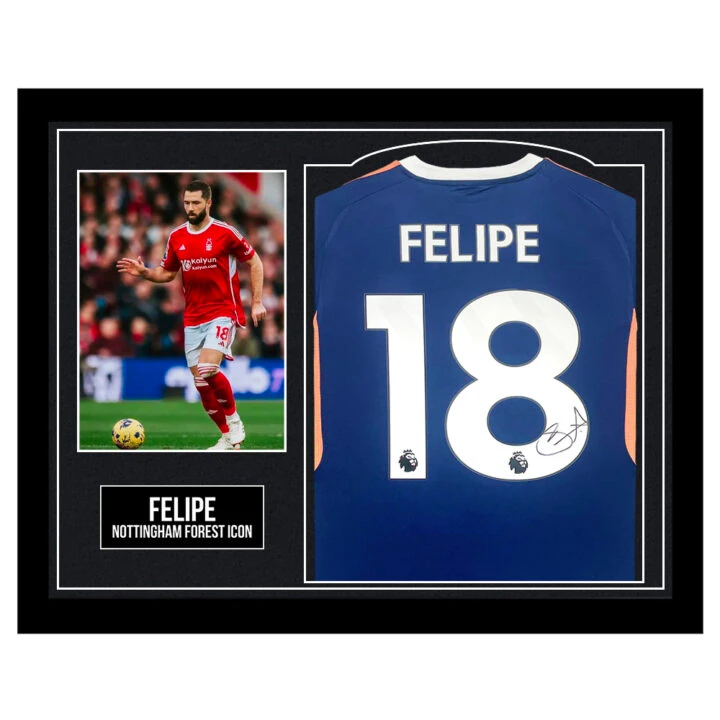 Framed Felipe Signed Shirt - Nottingham Forest Icon