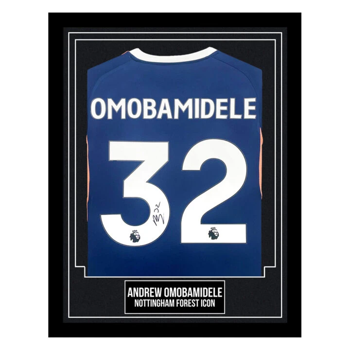 Andrew Omobamidele Signed Framed Shirt - Nottingham Forest Icon