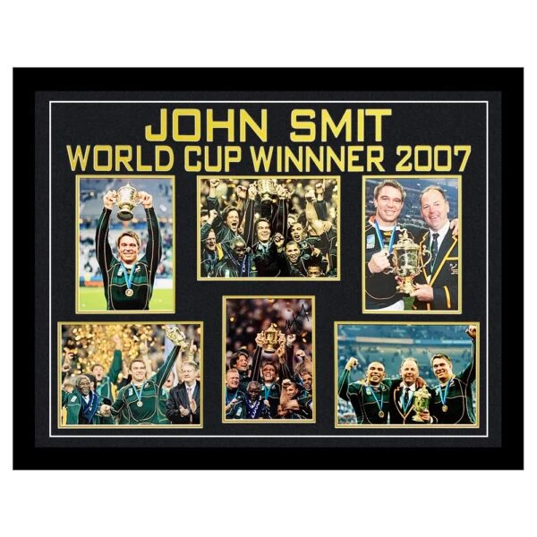 Signed John Smit Large Framed Display - Rugby World Cup Winner 2007