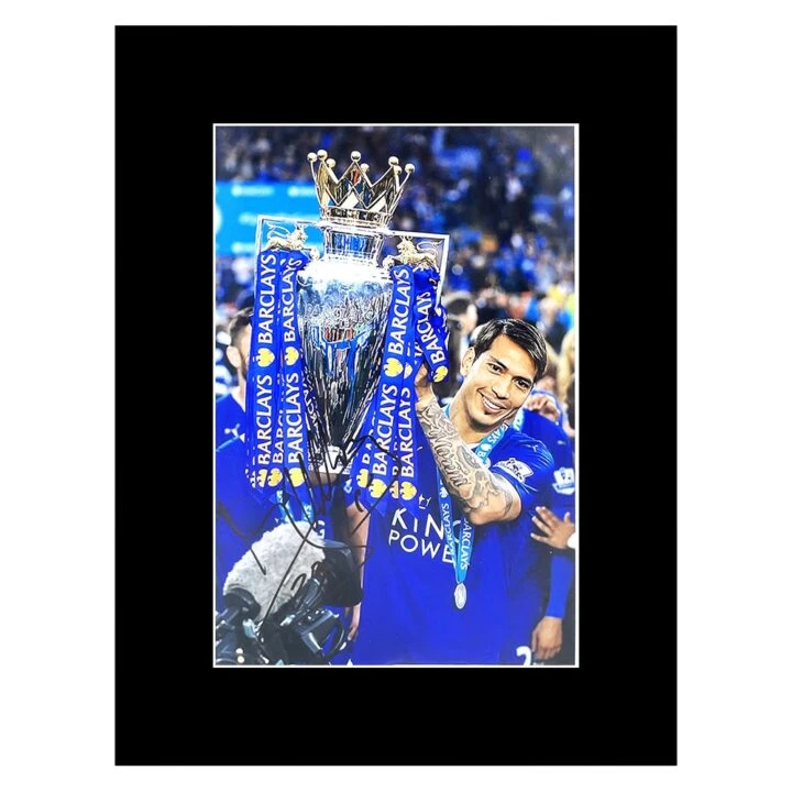 Signed Leonardo Ulloa Photo Display - 16x12 Premier League Champion 2016