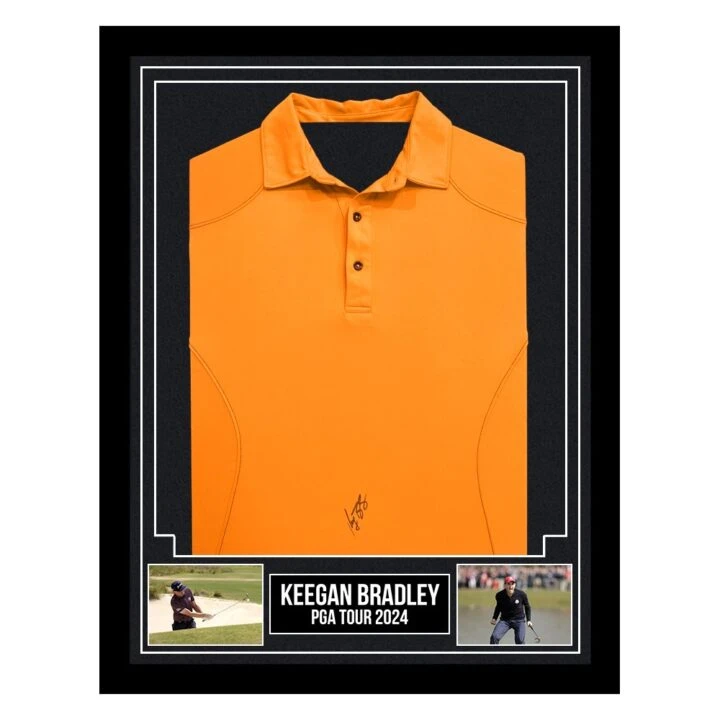 Signed Keegan Bradley Framed Shirt - PGA Tour 2024