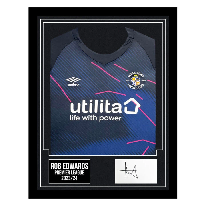 Signed Rob Edwards Framed Display Shirt - Premier League 2023/24