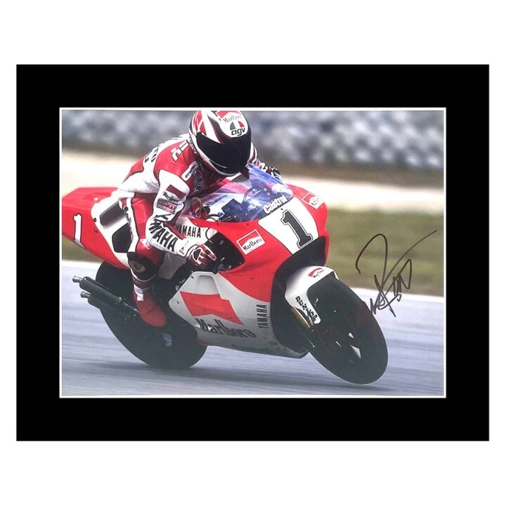 Signed Wayne Rainey Photo Display - 12x10 Motorcycle World Champion