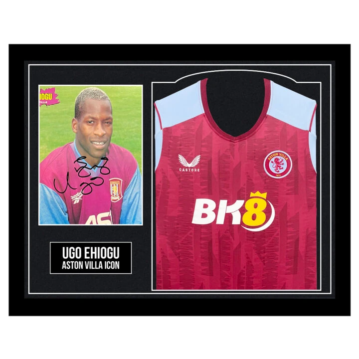 Signed Ugo Ehiogu Framed Display Shirt - Aston Villa F.C. Icon